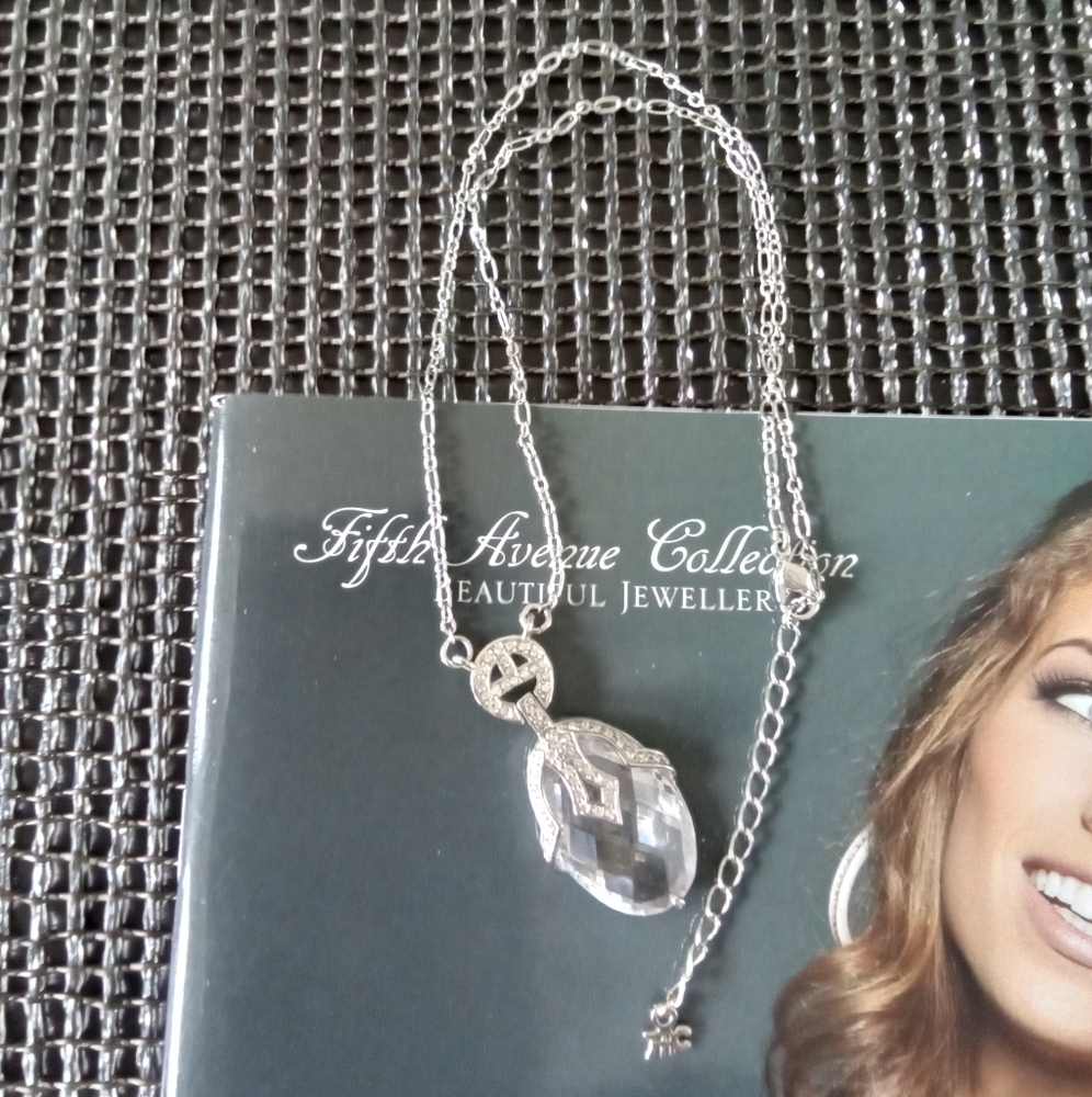 Fifth Avenue Cubic Zirconia 17" Rhodium Necklace - Picture 6 of 6